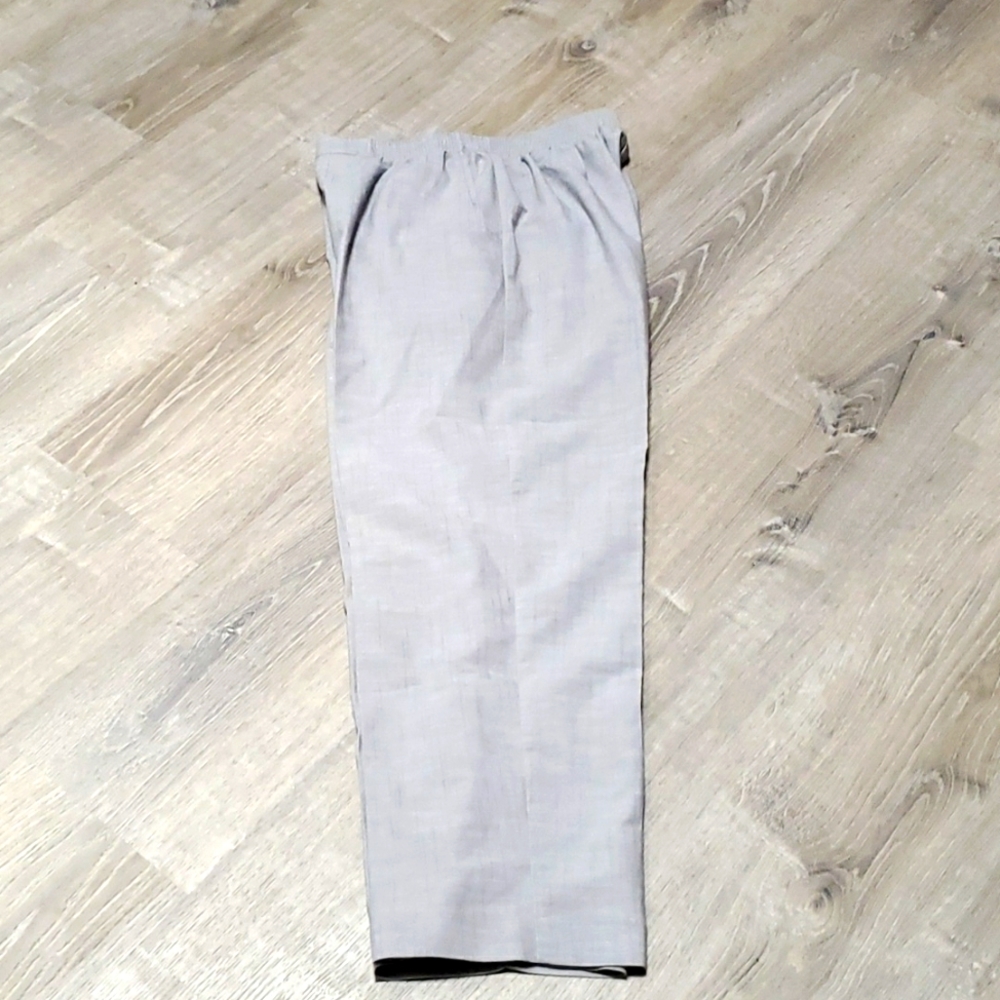 Alfred Dunner gray high elastic waist mom teaches comfy pants women size 10